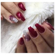 If you're going out to the club, though, get glam style nails by adding rhinestones. Christmas Red Coffin Nails Glitter Ombre Design By Margaritasnailz Winter Fashion Nail Art Holiday Re Coffin Nails Glitter Red Ombre Nails Coffin Nails Designs