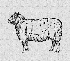 Goat Meat Butcher Chart Vintage Illustration Food Clip Art
