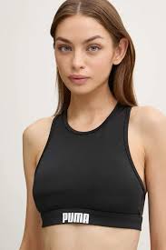 Plavková podprsenka Puma, barva černá