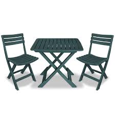 Plastic Bistro Set Green Colour Folding Table Chairs Outdoor Garden Furniture Outdoor Folding Table Bistro Set Garden Dining Set