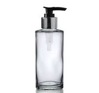 100ml Clear Glass Simplicity Bottle & Black/Sil Lotion Pump