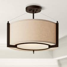 Stinson 17 1 4 Wide Linen And Bronze 3 Light Ceiling Light 3x123 Lamps Plus