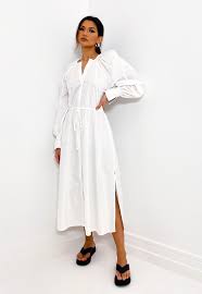 Robe chemisier longue à manches courtes. Robe Chemise Robe Chemisier Femme Missguided