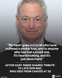 Gary Sinise is honoring his late son McCanna Anthony "Mac" Sinise, who died  Jan. 5 from a rare form of cancer called chordoma. He was 33.  https://t.co/lQVAjAcDyk