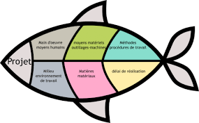 Methode Ishikawa Ou Arrete De Poisson Ou Dites Des 5m Avec En Plus Les Delais Qui Peuvent Reellement Influencer Un Projet O Organisation Ishikawa Main D Oeuvre
