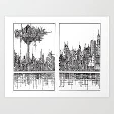 Buy The City Of Our Tallest Fears Art Print By Peterdraws Worldwide Shipping Available At Society6 Com Just One Of Millions Of H Art Drawings Art Inspiration