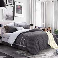 Check out our masculine bedding selection for the very best in unique or custom, handmade pieces from our duvet covers shops. Gray And White Plaid Print Masculine Modern Chic Bedding Sets For Adult Enjoybedding Com