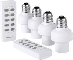 Dewenwils Remote Control Light Lamp Socket E26 E27 Bulb Base Wireless Light Switch Kit White Programmable 4 Sockets 2 Remotes Hrlsxxa Series Amazon Com