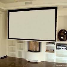 Game Room Hidden In Ceiling Electric Projection Screen With Remote Control Motorized Reccessed In Ce Home Theater Seating Home Theater Setup Projector Screen