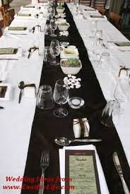Though the purpose of table runners (and times) has changed, you can still dine like a royal with our collection of affordable table runners. Table Setting Black White Wedding White Table Settings Black And White Wedding Theme