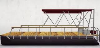 Pontoon Boat With Bimini Top Boot Tekening Boot