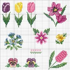 Touch of blue 14 count aida by wichelt floss colors: Mini Small Cross Stitch Flowers Novocom Top