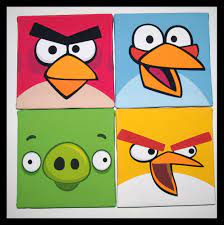 If you are looking for wall art living room wall decor you are come to the right place. Angry Birds Set Of 4 Canvas Pictures Prints Bedroom Art 10x10 25x25cm 24 99 Mini Canvas Art Bird Paintings On Canvas Superhero Canvas Art