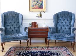 Navy blue velvet accent chair acrylic legs. Hollywood Regency Vintage Tufted Velvet Wingback Arm Chair Navy Blue N Shopgoldenpineapple
