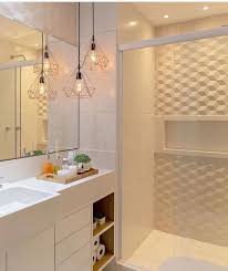 Banheiro Todo Clarinho Com Destaque Para O Revestimento 3d Nicho No Box E O Pendente Que Confe Banheiros Modernos Banheiro De Apartamento Decoracao Banheiro