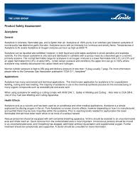 Check spelling or type a new query. Product Safety Assessment Acetylene Linde Premium Products