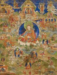 Practitioners also used axes and shields sometimes. Thang Ka Representant Padmasambhava