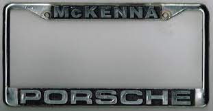 Super Rare Norwalk California Mckenna Porsche Vintage Dealer License Plate Frame Porsche Parts License Plate Swiss Army