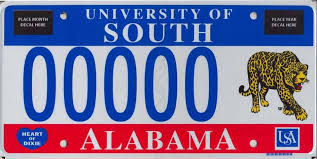 University Of South Alabama Jaguars Specialty State License Plate University Of South Alabama Usa University Alabama