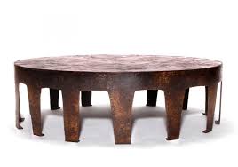 Modern 2 tiers chrome stainless steel coffee table with black glass no custom orders. For Sale Jules Dewaele For Pia Manu Belgian Handmade Round Coffee Table With Nature Stone Mosaic Table Top Mosaic Table Top Coffee Table Mosaic Table
