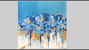 Feel free to explore, study and enjoy paintings with paintingvalley.com Abstract Blue Flowers Acrylic Painting Daily Challenge 43 Palette Knife Techniques Youtube
