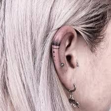 Subtle Lines And Dots Ear Tattoo Ear Tattoo Ideas Behind Ear Tattoos Ear Tattoo