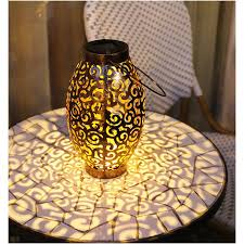 Wholesale Led Solar Lanterns Outdoor Hanging Decorative Night Light For Table Patio Courtyard Garden Warm Light Oval From China