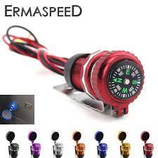 Colorful Motorcycle Aluminum Handlebar Mount Led Usb Charger With Compass Cover Waterproof Universal For Honda Ka Handlebar Motorcycle Accessories Usb Chargers