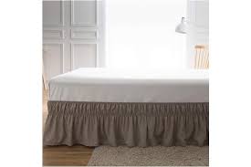 To put a bedskirt on a bed with sides. Queen King Khaki Ayasw Bed Skirt 36cm Drop Dust Ruffle Three Fabric Sides Wrap Around Queen Or King Taupe Brushed Microfiber Adjustable Elastic Kogan Com