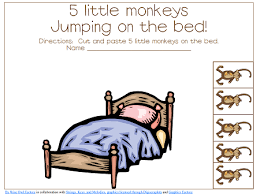 No little monkeys jumping on the bed none fell off and bumped his head so momma called the doctor and the doctor said put those monkeys back in bed! 5 Little Monkeys Jumping On The Bed Free Counting Pdf