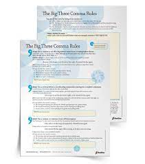 Free Download The Big 3 Comma Rules Grammar Writing Tip Sheet For Grades 3 12 Give Students The Big 3 Comma Rules Grammar Worksheets How To Memorize Things