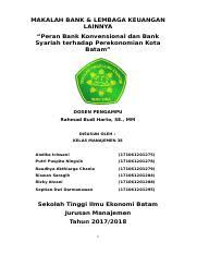 Muhammad tahrizul amin ( ) jurusan hukum bisnis syariah. Makalah Bank Konvensional Dan Bank Syariah Docx Makalah Bank Lembaga Keuangan Lainnya U201cperan Bank Konvensional Dan Bank Syariah Terhadap Course Hero