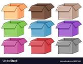 Set different color boxes Royalty Free Vector Image