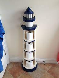 Start by sealing your pots with a white glue or pot sealer. Pin By Jeannie Nichols On Boys Bathroom Nautical Bathroom Decor Lighthouse Decor Nautical Bathrooms