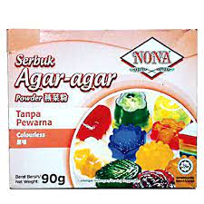 Saya pakai jenama nona jelly o agar agar perisa asli. Nona Serbuk Agar Agar Tanpa Pewarna Colourless 90g Mygroser