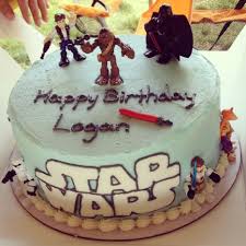 Star Wars Birthday Cake With Minimal Dark Blue Black Icing And No Fondant Wow Bakery Bentonville Ar Star Wars Birthday Cake Cake Birthday Cake