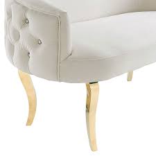 60 list list price $355.00 $ 355. Modern Loveseats Abila White Gold Loveseat Eurway