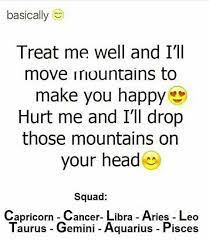 They will hang on through thick and thin hoping that things will improve. Treat Me Well Or Else Zodiac Signs Gemini Horoscope Gemini My Zodiac Sign