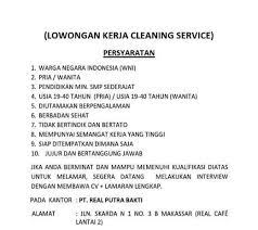 Lowongan pekerjaan di hotel makassar cleaning service. Lowongan Kerja Cleaning Service Makassar Atmago