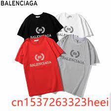 2021 Balenciaga-kobieta nowa oryginalna marka T Shirt mężczyźni topy letnia  koszulka z krótkim rękawem moda 100 bawełniana koszulka męska tanie i dobre  opinie