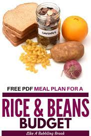 My Dave Ramsey Meal Plan For A Beans And Rice Budget Free Pdf Meal Planning Cheap Healthy Meals Cheap Easy Meals