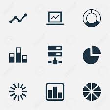 Vector Illustration Set Of Simple Analysis Icons Elements Pie