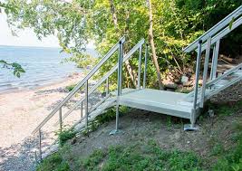 We have built exterior staircases around the world. Aluminum Exterior Stairs For Beach Waterfront Or Hillside Access The Dock Doctors