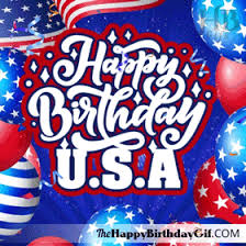 Nice birthday cake with burning candles. Happy Birthday Usa Gif Happy 4th Of July 27 The Happy Birthday Gifs