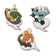 Here come the sky trio. Tornadus Thundurus Landorus Pokemon Pins 3 Pack Pokemon Center Official Site