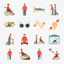 Disabled People Care Help Assistance And Accessibility Flat Icons Set Isolated Vector Illustration Sponsored Assistance A Icon Set Art Logo Kids Artwork