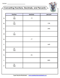 percent worksheets