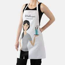 Cute Hairdresser Woman Illustration Hair Stylist Apron Zazzle Com Stylists Aprons Hairstylist Apron Hair Stylist Gifts