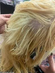 I noticed when people dye/bleach their hair a lot it becomes really damaged and like bad looking. Mother Cried For Three Days After Home Bleaching Disaster Melted Her Hair Causing It To Fall Out Daily Mail Online