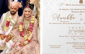 The pretty pair chose the ultimate romantic destination to anushka could not wait to share the candid moments and took to social media to declare her undying love for virat! Here S The Grand Wedding Reception Invitation Card Of Virat Kohli Anushka Sharma